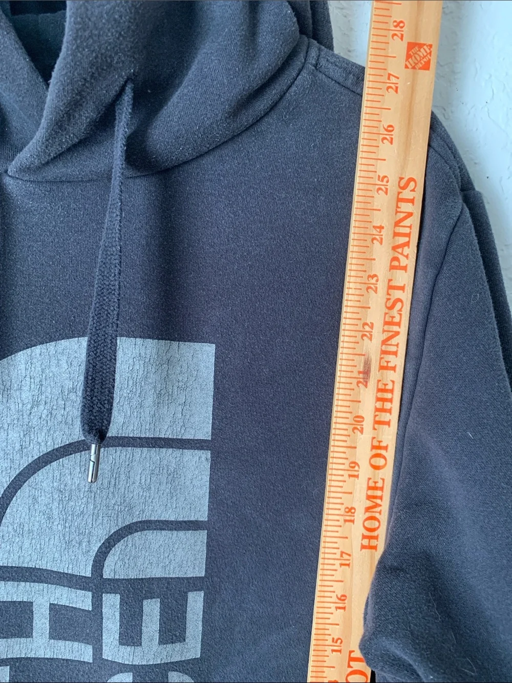 The North Face Men's Charcoal Pullover Hoodie with Large Logo Size M